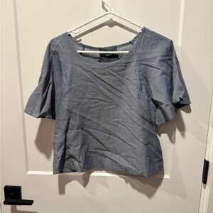 Flutter Sleeve Chambray Top